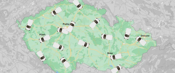 Mapa polohy kurýrů